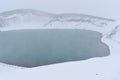 The blue Hverfjall Crater in spring with snow in background in Myvatn, Iceland Royalty Free Stock Photo