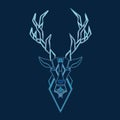 Light blue ice digital vector deer