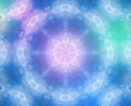 Light blue kaleidoscope background pattern looking like snowflake. Christmas concept