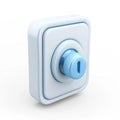 Modern Blue Keyhole in Square Panel 3D Render Royalty Free Stock Photo