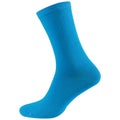 Light blue long voluminous cotton sock, on a white background Royalty Free Stock Photo