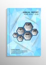 Light blue low polygonal background. Cover design template layout in A4 size for annual report, brochure, flyer, illustrati