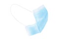 Light blue medical face mask side view isolated with clipping path Royalty Free Stock Photo
