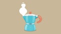 Light blue Moka pot