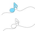 Light Blue Music Note Line Art Vector Illustration Royalty Free Stock Photo