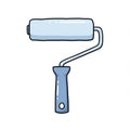 Light Blue Paint Roller Tool for House Improvement and Construction Royalty Free Stock Photo