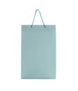 Light blue paper shopping bag isolated Royalty Free Stock Photo