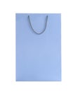 Light blue paper shopping bag isolated on white Royalty Free Stock Photo