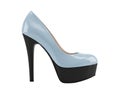 Light blue patent leather high heel shoe Royalty Free Stock Photo