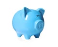 Light blue piggy bank isolated on white Royalty Free Stock Photo