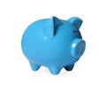 Light blue piggy bank isolated on white Royalty Free Stock Photo