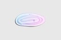 Light blue and pink gradient transparent oval gel drop isolated on white background. Top view. Virus protection or Royalty Free Stock Photo