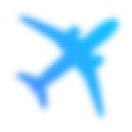 Light blue pixelated airplane icon