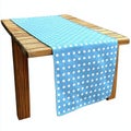 Light Blue Polka Dot Table Runner on Rustic Wooden Table Royalty Free Stock Photo