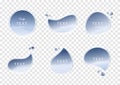 Light blue premium banner with water drop icon vectors, ocean clear crystal tag sale on transparency background