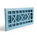 Light Blue Rectangular Decorative Vent Cover with Geometric Pattern on White Background air vent Royalty Free Stock Photo