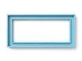 Light blue rectangular frame with white inner border on a white background minimalist clean look Royalty Free Stock Photo