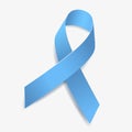 Light blue ribbon awareness. Vector illustration. Men s health, Childhood cancer, Prostate cancer. Isolated on white