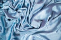 Light blue satin background and texture. Grooved of blue fabric abstract. Top view with empty space. Royalty Free Stock Photo