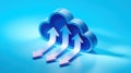 Blue Stylized Cloud With Three Light Arrows Moving From the Sky Down Royalty Free Stock Photo