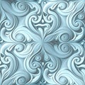 Light blue seamless symmetric patterned background tile