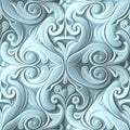 Light blue seamless symmetric patterned background tile