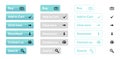 Light blue set of web buttons with icons Royalty Free Stock Photo