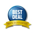 Light blue sign with text `Best Deal 100% guarantee` Royalty Free Stock Photo