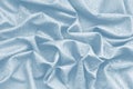 Light blue silk damask fabric with wavy pattern Royalty Free Stock Photo