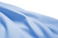 Light blue sintetic satin fabric that forms waves of lightness and momentum Royalty Free Stock Photo