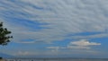 Light blue sky on beach at noon