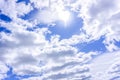 Light blue sky with cirrus clouds may be used as background Royalty Free Stock Photo