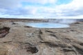 Light blue hot spring geyser in Iceland Royalty Free Stock Photo