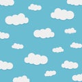 Light blue sky white clouds vector illustration. Sky background Royalty Free Stock Photo