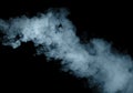 Light blue smoke blot isolated on black background Royalty Free Stock Photo