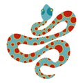 Light blue snake with orange spots icon isolated Royalty Free Stock Photo