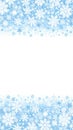 Light Blue Snowflakes Frame on White Background Royalty Free Stock Photo