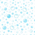 light blue soap bubbles on a white background. Pattern seamless Royalty Free Stock Photo