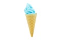 Light blue soft serve ice cream isolated on white background with clipping path Royalty Free Stock Photo