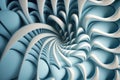 Light blue spiral pattern made of multiple wires, closeup background. AI Generation