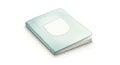 Light blue square notebook with white cutout on plain white background 3D rendering Royalty Free Stock Photo