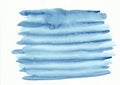 Light blue striped horizontal watercolor gradient hand drawn Royalty Free Stock Photo