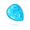 Light blue transparent pear cut aquamarine. Natural drop shape mineral, gemstone vector illustration.