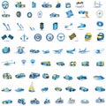 Light blue Transport icons Royalty Free Stock Photo