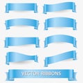 Light blue various curved empty ribbon banners eps10 Royalty Free Stock Photo