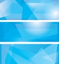 Light blue vector backgrounds with geometric abstractions - set