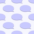 Light blue Very Peri speech bubble repeat seamless pattern.