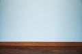 Light blue wall with wood floor Royalty Free Stock Photo