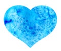 Light blue water color heart with watercolour texture