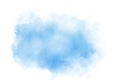 Light blue watercolor ethereal cloud splash on white background for web site, template design or backdrop. Royalty Free Stock Photo